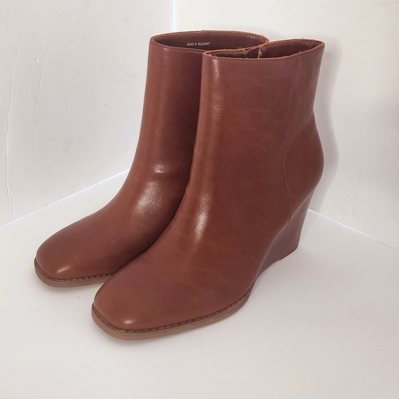 DOLCE VITA Rupart Square Toe Brown Wedge Bootie Size 10 - Picture 7 of 8